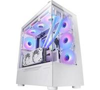 Boîtier Gaming Custom XXL E-ATX Mars Gaming MC-ULT Double Vitre Trempée + Porte Latérale Design Double Chambre Verticale Blanc Blanc