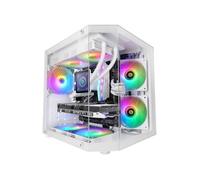 Boîtier Gaming - MARS GAMING - Mc-3tlite - MicroATX - Triple verre trempé - Ventilateur FRGB 120mm blanc