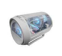 Boîtier Gaming Mars Gaming MC-CYLON MicroATX, Design Cylindrique, Verre trempé, 2 Ventilateurs, Blanc