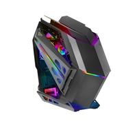 Mars Gaming MC-Titan, Boîtier Gaming RGB XXL ATX, Double Bande LED et Éclairage Frontal ARGB, Hub d'Éclairage + Télécommande, Compatible avec Cartes Mères ARGB, Support Refroidissement Liquide, Noir