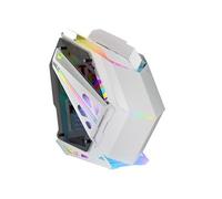 Boîtier Gaming RGB XXL ATX MC-TITAN, Double Bande LED, Eclairage Frontal ARGB, Hub, Blanc