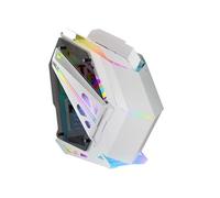 Boîtier Gaming RGB XXL ATX MC-TITAN, Double Bande LED, Eclairage Frontal ARGB, Hub, Blanc