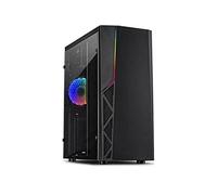 Inter-Tech Boîtier PC B-02 RGB Midi Tower – Éclairage RGB – Noir – Compatible ATX/Micro ATX