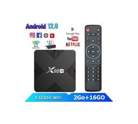 Boîtier IPTV Android 12.0 Smart TV Box IPTV Box Allwinner H618 2 Go + 16 Go BT5.0 WiFi HD 4K/3D/H.265 10/100M Lecteur multimédia Netflix