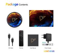 Boitier iptv, Android 12.0 TV Box, VONTAR H1 Android TV Box Allwinner H618 Quad Core 4 Go RAM 64 Go ROM Prise en Charge, TV Box