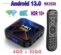 Boitier iptv Android 13.0 TV Box android Quad Core 4 Go+32 Go Lecteur Multimédia 8K WiFi 2.4Ghz Mini Smart TV Box