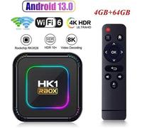 Boitier iptv,Android 13 TV Box Quadcore 4Go+64Go,Support 8K Ultimate HD Smart TV Box, boitier multimédia WiFi 6 BT5.0 100M