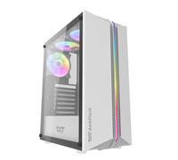 Boîtier Jeux PC Ordinateur 3 RGB Ventilateur Midi Tower Itx M-ATX USB 3.0 Blanc