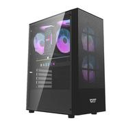 Boîtier Jeux PC Ordinateur 3 RGB Ventilateur Midi Tower Itx M-ATX USB 3.0 Noire