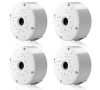 Boîtier jonction pour caméra, lot 4 boîtiers montage hémisphériques pour caméra surveillance, support pour webcam, boîtier jonction pour câble caché, utilisation intérieure/extérieure, plastique