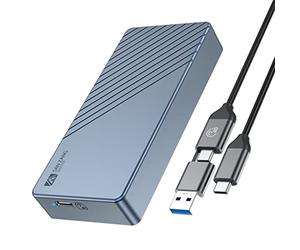 Boîtier M.2 NVMe Compatible avec Thunderbolt 3/4 USB 3.2/3.1/3.0/2.0 Type-C/A, SANZANG Adaptateur de boîtier SSD M.2 40 Gbps pour 2280 M-Key (B+M Key) NVMe SSD, jusqu'à 2700 Mo/s, Gris