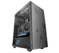 Mars Gaming Boîtier MC-Q3 Semi-Tour – Verre trempé, 360mm liquide, double grilles magnétiques, Noir