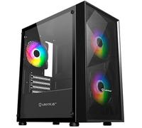 UNYKAch Boîtier Micro ATX Gaming Mir B200 – Verre trempé, 3 ventilateurs ARGB, 3 ports USB