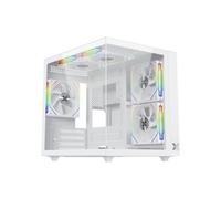 Xigmatek Boîtier Micro-ATX EN44427 Aqua M Lite Arctic – 2 panneaux verre trempé, 5x120mm ARGB, Blanc