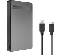 Boîtier mince pour disque dur externe SATA USB 3.0 de 2,5 pouces, cartouche d'adaptateur SSD avec câble USB A vers B, capacité maximale, prend en charge 1 To, noir