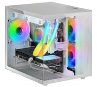 Boitier Mini Tour Micro ATX Mars Gaming MC-View avec panneaux vitrés (Blanc)