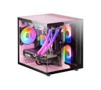 Mars Gaming Boîtier Mini-Tour MC-View Micro-ATX – Verre trempé 90° sans cadre, Double chambre, Blanc