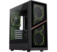 GameMax AERIS 330GB Mini Tower Noir : Boîtier PC Micro ATX/ITX, 1x3.5", 5x2.5", 4x ventilateurs 120mm inclus, USB 3.2 Gen 1 Type-A/C, façade verre trempé