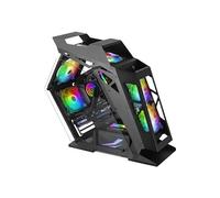 Mars Gaming Boîtier PC Gaming MC61 Micro-ATX – 4x 12 cm, ARGB, double verre trempé, Noir