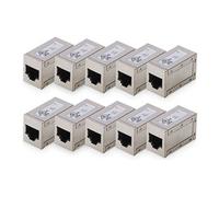 DIGITUS Connecteur RJ45 Cat 6 - 10 pièces - Rallonge de câble Lan - Connecteur de câble réseau Cat6 - Compatible PoE - Connecteur modulaire - Pour Switch, DSL, Modem, Routeur, PC - Argenté