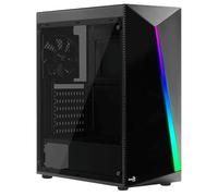 AEROCOOL Boitier Moyen Tour ATX Shard Tempered Glass RGB avec panneau vitré (Noir) G