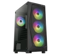 Aerocool Boîtier ATX Falcon V2 – Mesh frontal, verre trempé, 4x ARGB 12 cm – Noir