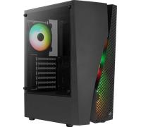 Aerocool WAVEBKV3, Boîtier PC ATX, Verre Trempé, 4x Ventilateurs RGB 12cm, Noir