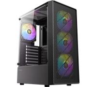 Antec Boîtier PC Midi-Tower AX26 RGB Elite Gaming – ATX, panneau latéral verre trempé, Noir