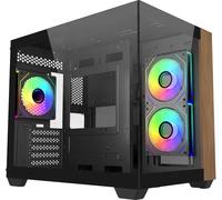 Boitier Moyen Tour ATX Cooler Master Elite 481 Wood avec panneau vitré (Noir)