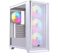 Pulse P600 RGB Boîtier PC pour gaming, support pour 6 ventilateurs de 120 mm, refroidissement liquide jusqu'à 360 mm, panneau latéral en verre, blanc