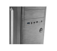 Tacens Boîtier PC ATX INITIOX – Moyen-tour, Façade alu brossé, Ventil. lat. 12cm, USB3.0, Noir