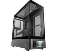 Mars Gaming MC-LCDPRO Boîtier Gaming ATX Écran LCD IPS 7.2" Personnalisable Verre Trempé Courbé Avant et Latéral Structure à Double Chambre Support Watercooling Jusqu’à 360mm Noir