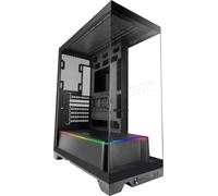 Mars Gaming MC-Prisma, Boîtier Gaming ATX, Triple Verre Trempé Continu sans Cadre, Éclairage ARGB Latéral et Frontal, Double Chambre, Support Refroidissement Liquide Jusqu’à 360mm, Noir