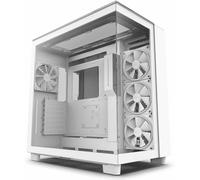 NZXT Boîtier PC H9 Elite Moyen tour ATX – Double chambre, 3x F120 RGB, verre trempé Blanc
