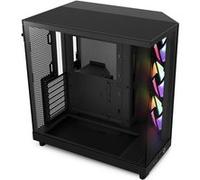 NZXT Boîtier PC H6 Flow RGB – compact double chambre ATX – Noir