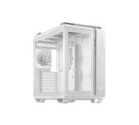Boîtier Moyen Tour TUF Gaming GT502 Plus Blanc avec panneau latéral et façade en verre trempé et 4 ventilateurs 120 mm