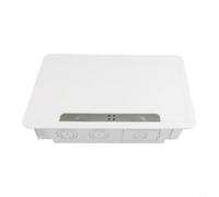 Boîtier multimédia TV encastré de 22,9 cm avec prise de courant et boîtier réseau, gestion des câbles murale pour appareils de streaming, convient aux goujons de 40,6 cm, blanc