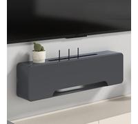 Boîtier mural pour routeur avec gestion des câbles pour l'organisation de la maison et du bureau - Dissimulez et protégez votre modem WiFi, gris, 90 x 20 cm