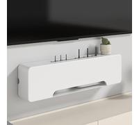 Boîtier mural pour routeur avec gestion des câbles pour l'organisation de la maison et du bureau - Dissimulez et protégez votre modem WiFi, blanc, 60 x 20 cm