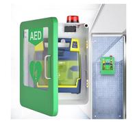 Boîtier Murale pour Défibrillateur DAE avec Alarme Sécurité - Armoire Résistante en ABS pour Défibrillateurs & Urgences dans les Foyers, Cliniques & Espaces Publics