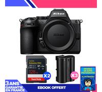 Boitier Nikon Z5 II + 2 SanDisk 128GB Extreme PRO UHS-II SDXC + 3 Nikon EN-EL15c + Ebook 'Devenez Un Super Photographe
