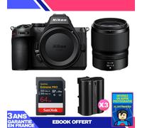 Boitier Nikon Z5 II + 50mm f/1.4 + 1 SanDisk 64GB Extreme PRO UHS-II SDXC + 3 Nikon EN-EL15c + Ebook 'Devenez Un Super Photographe