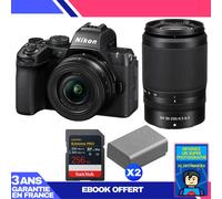 Boitier Nikon Z50 II + 16-50mm + 50-250mm + 1 SanDisk 256GB Extreme PRO UHS-II SDXC + 2 Nikon EN-EL25a + Ebook 'Devenez Un Super Photographe