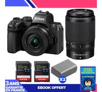 Boitier Nikon Z50 II + 16-50mm + 50-250mm + 2 SanDisk 512GB Extreme PRO UHS-II SDXC + 2 Nikon EN-EL25a + Ebook 'Devenez Un Super Photographe