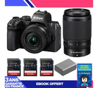 Boitier Nikon Z50 II + 16-50mm + 50-250mm + 3 SanDisk 64GB Extreme PRO UHS-II SDXC + Nikon EN-EL25a + Ebook 'Devenez Un Super Photographe