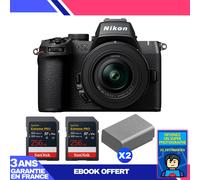 Boitier Nikon Z50 II + 16-50mm f/3.5-6.3 VR + 2 SanDisk 256GB Extreme PRO UHS-II SDXC + 2 Nikon EN-EL25a + Ebook 'Devenez Un Super Photographe