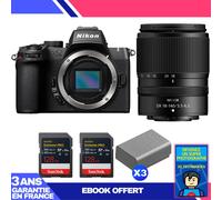 Boitier Nikon Z50 II + 18-140mm f/3.5-6.3 VR + 2 SanDisk 128GB Extreme PRO UHS-II SDXC + 3 Nikon EN-EL25a + Ebook 'Devenez Un Super Photographe