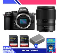 Boitier Nikon Z50 II + 18-140mm f/3.5-6.3 VR + 2 SanDisk 512GB Extreme PRO UHS-II SDXC + 2 Nikon EN-EL25a + Ebook 'Devenez Un Super Photographe