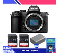 Boitier Nikon Z50 II + 2 SanDisk 256GB Extreme PRO UHS-II SDXC + 2 Nikon EN-EL25a + Ebook 'Devenez Un Super Photographe
