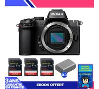 Boitier Nikon Z50 II + 3 SanDisk 512GB Extreme PRO UHS-II SDXC + 3 Nikon EN-EL25a + Ebook 'Devenez Un Super Photographe